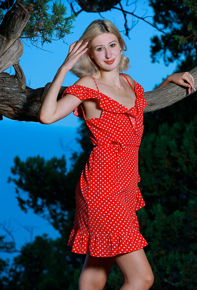 Amalia Nymph in Scarlet Dress from Metart
